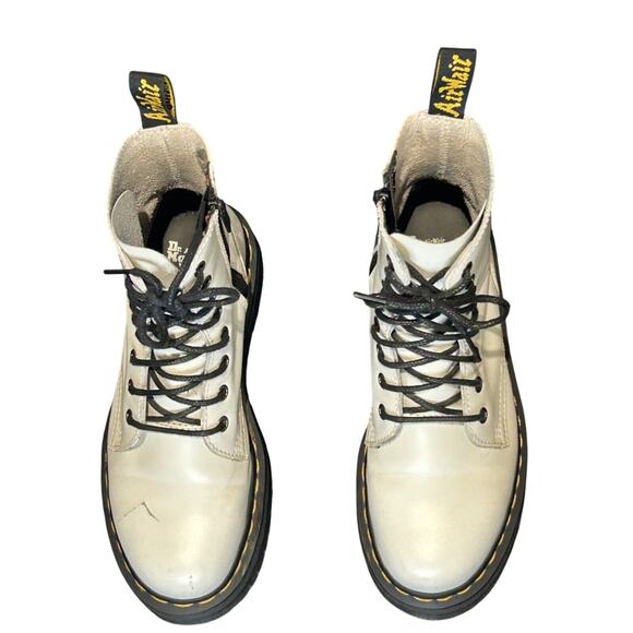 Doc Martens Jadon White Leather Platform Lace Up Combat Boots Women's Size 7 - Picture 2 of 10